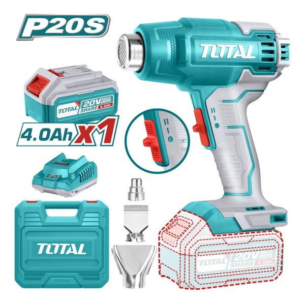 Pistola De Calor Inalámbrica 20v Bat+ Carg Total Tbli20025 - Imagen 2