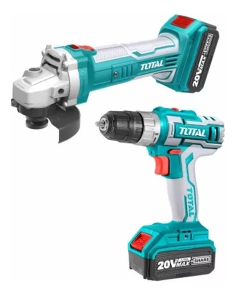 Kit Amoladora Bateria 20v + Atornillador 20v Total P20s Fie