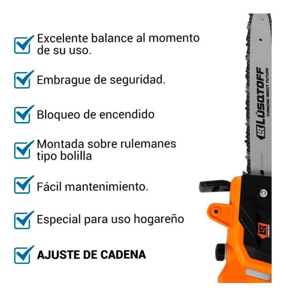 Motosierra Electrica Electrosierra Lusqtoff 2000w Espada 16 - Imagen 6