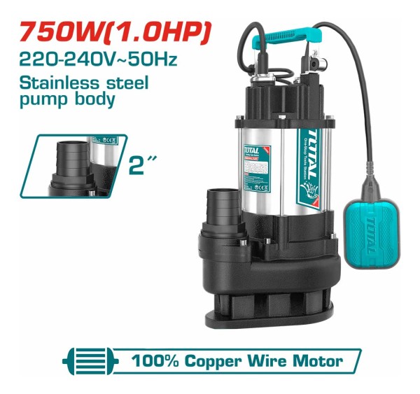 Bomba Sumergible De Desagote Total, 1.0 Hp - Para Agua Sucia - Imagen 2