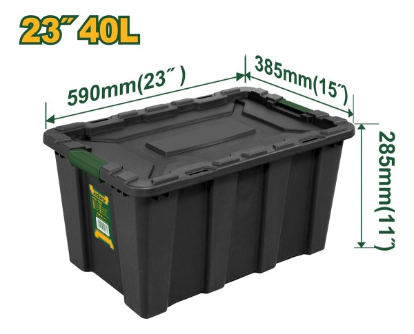 Contenador Plastico Apilable 40l Negro Jadever Jdtb3340 - Imagen 2