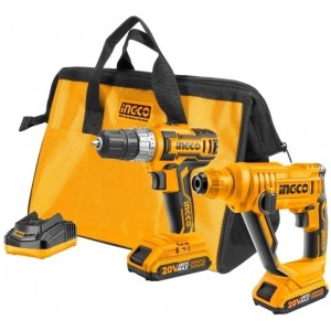 Kit Atornillador 20v + Rotomartillo 20v Ingco P20s Ckli2008