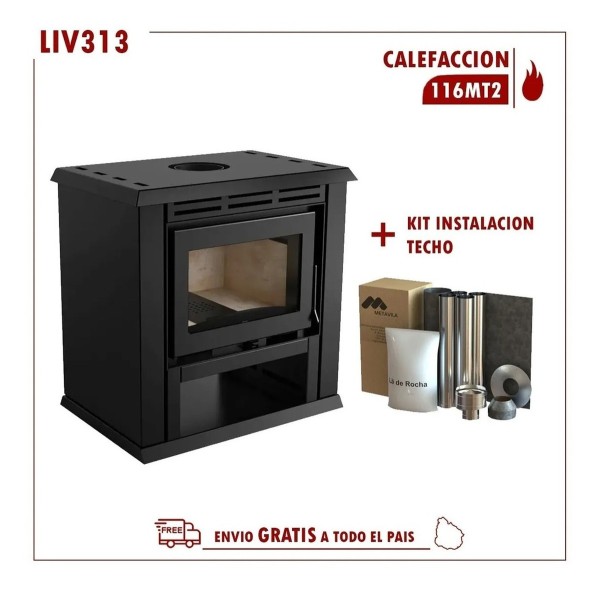 Calefactor Doble Combustion Monarch Liv313 140m2 + Kit Caño - Imagen 2