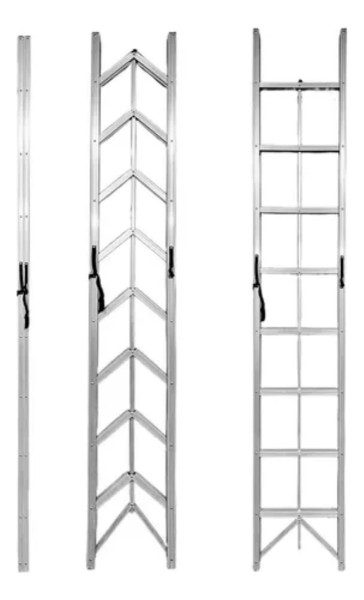 Escalera Aluminio Plegable Campacta 8 Esc 2.4m Hasta 150kg - Imagen 3