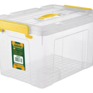 Cajón Contenedor Plástico Apilable Transparente 66l Jadever