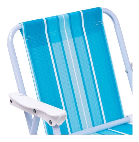 Silla Infantil Plegable Alta De Acero Mor A Rayas 2009 - Imagen 2