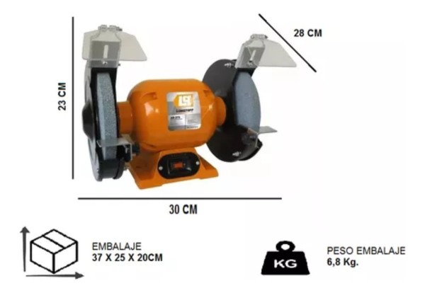 Amoladora De Banco 375w Lusqtoff Ab-375 - Imagen 5