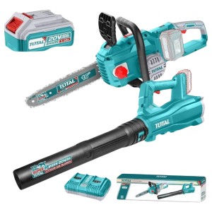 Kit Sert Motosierra + Sopladora 20v Total Con Dos Batería 5h