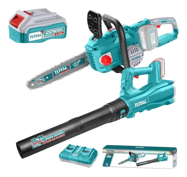 Kit Sert Motosierra + Sopladora 20v Total Con Dos Batería 5h