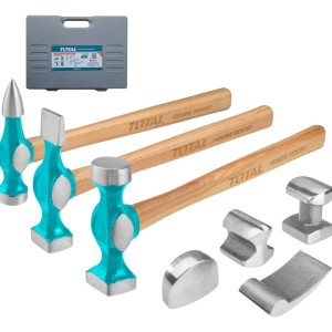 Juego Martillos Desabolladores Chapista 7 Pcs Total Tbafo712