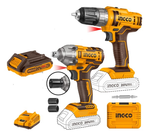 Set Llave De Impacto Y Atornillador 20v Ingco Cosli230702