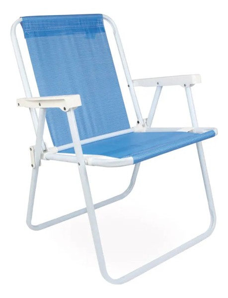 Reposera Silla Plegable Mor Azul En Acero Revestido Playa - Imagen 2