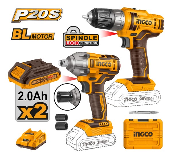 Set Llave De Impacto Y Atornillador 20v Ingco Cosli230702 - Imagen 2