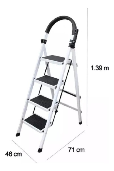 Escalera Metal Familiar Plegable Tijera 4esc 1.2m Hasta 150k - Imagen 3