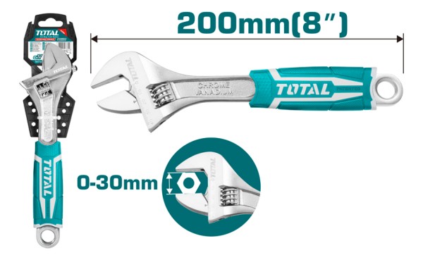 Llave Francesa Ajustable 8'' Industrial Total Tht101086 - Imagen 3