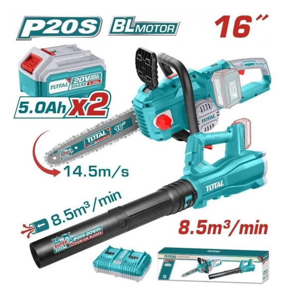 Kit Sert Motosierra + Sopladora 20v Total Con Dos Batería 5h - Imagen 2