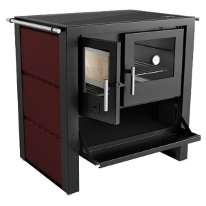 Cocina Leña Tapa Vidrio Vitroceramica 245m3 Doble Combustión
