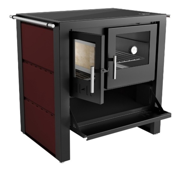 Cocina Leña Tapa Vidrio Vitroceramica 245m3 Doble Combustión