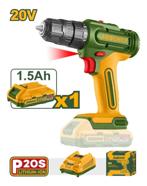 Atornillador 20v Bateria 2ah Y Cargador Jadever Jdcdp511 - Imagen 3