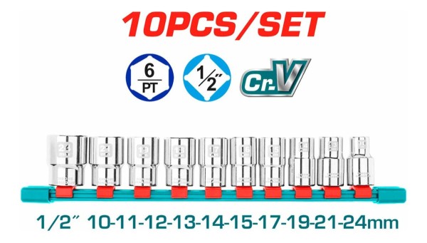 Set 10 Dados Encastre 1/2 10mm A 24mm Total - Imagen 3