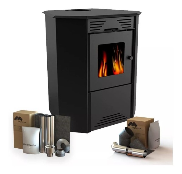 Calefactor 75mt2 Doble Combustión Esquinero 790gf+ Kit Caños - Imagen 2
