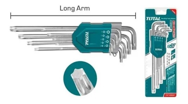 Set 9 Llaves Torx Total Cromo Vanadio Tht106391 Industrial - Imagen 2