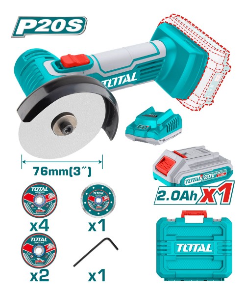Mini Cortador Industrial + Bat 2ah + Carg + 7 Discos Total - Imagen 2