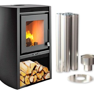 Calefactor Leña Doble Combustion Metavila 52mt2 C/kit Techo