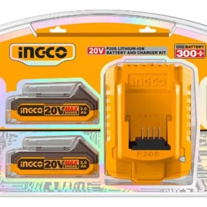 Set X2 Bateria 20v 2amp + 1 Cargador Ingco Fbcpk1222