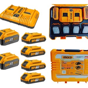 Set X 6 Baterias 20v P20s 4x2ah 2x4ah + Cargador Doble