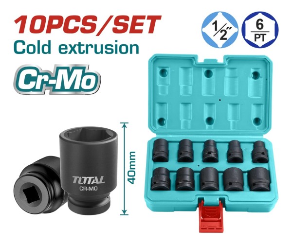 Set Juego De 10 Dados De Impacto Total Encastre 1/2'' - Imagen 3