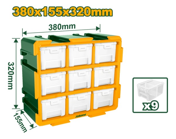 Caja Organizadora 9 Gavetas Jadever - Imagen 2