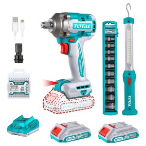 Kit Llave De Impacto 400nm 1/2 Linterna 2bat Total Brushless