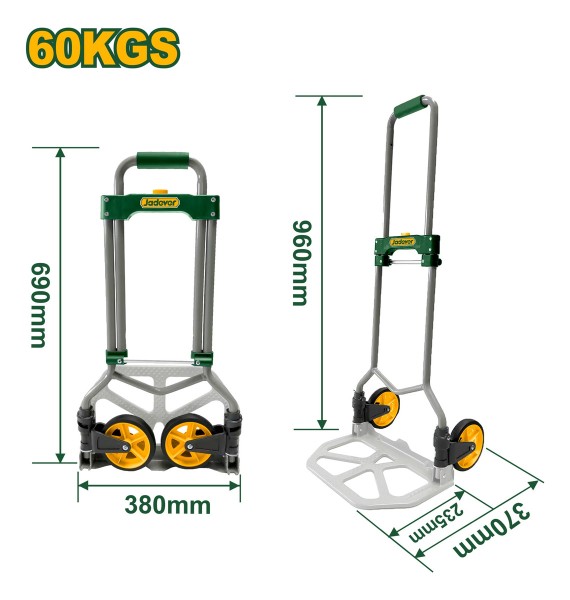 Carro De Mano 60kg Plegable Jadever Jdwb9a06 - Imagen 2