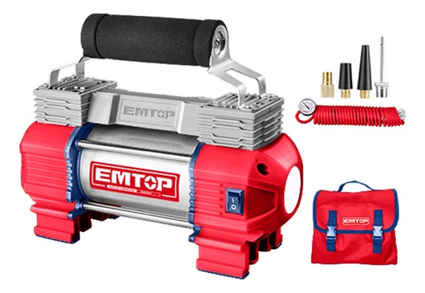 Inflador Compresor 12v 120psi Para Autos Emtop - Imagen 2