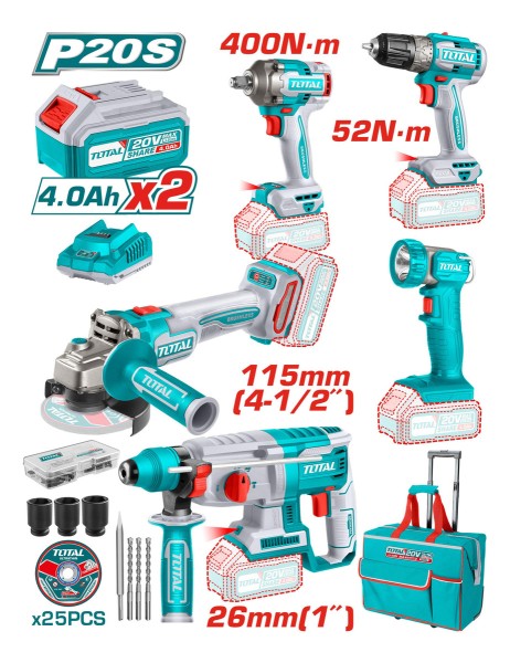 Kit Atornillador Llave Impacto Rotomartillo Amoladora 20v - Imagen 2