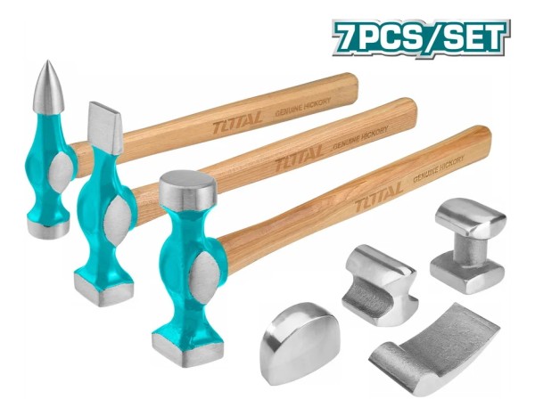 Juego Martillos Desabolladores Chapista 7 Pcs Total Tbafo712 - Imagen 2