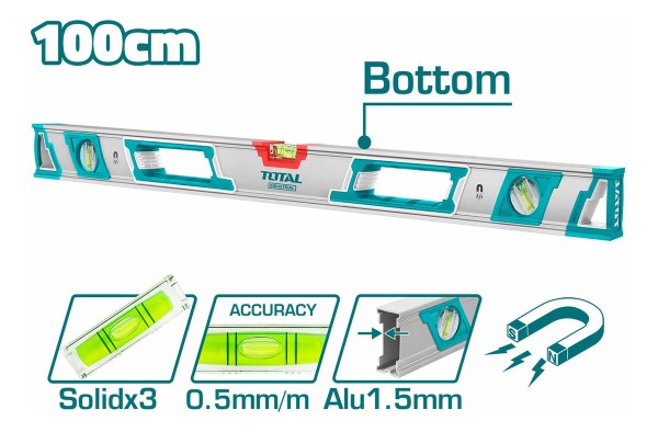 Nivel Magnetico De Aluminio 100cm - 1 Metro Tmt210086m - Imagen 2