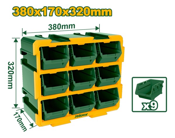 Caja Organizadora 9 Gavetas Plasticas Jadever - Imagen 3