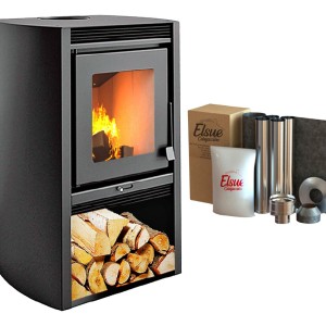 Calefactor Ecológico Leña Doble Combustión 690gf + Kit Caño