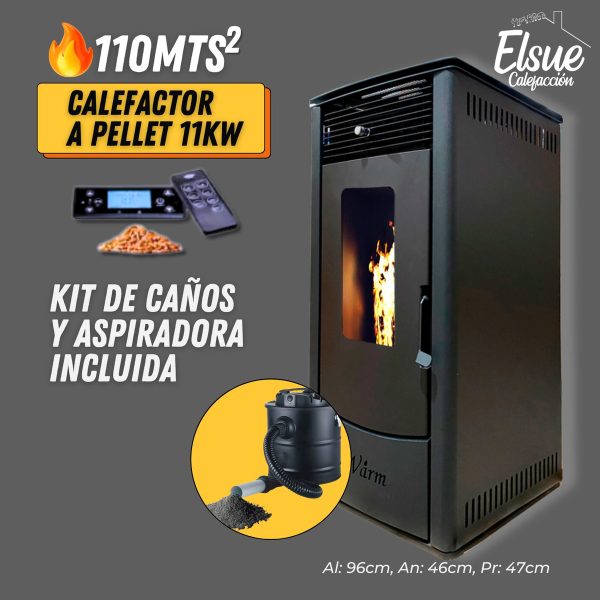 Calefactor Warm Sr-ds11 Pellet 11k Kcal/h 110m2 - Imagen 3