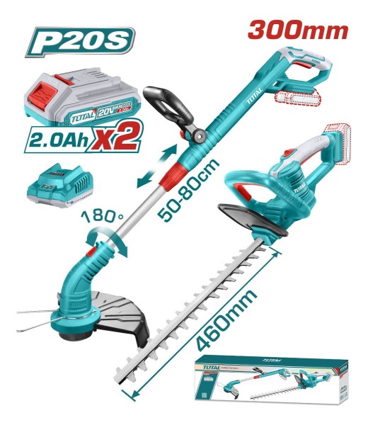 Combo Bordeadora + Corta Cerco Total 20v C/bateria Y Car - Imagen 2