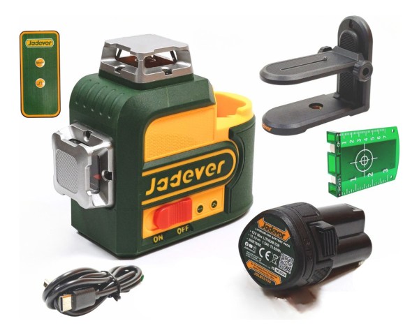 Nivel Laser 12 Líneas 3d Verde Con Batería 12v Jadever 30m