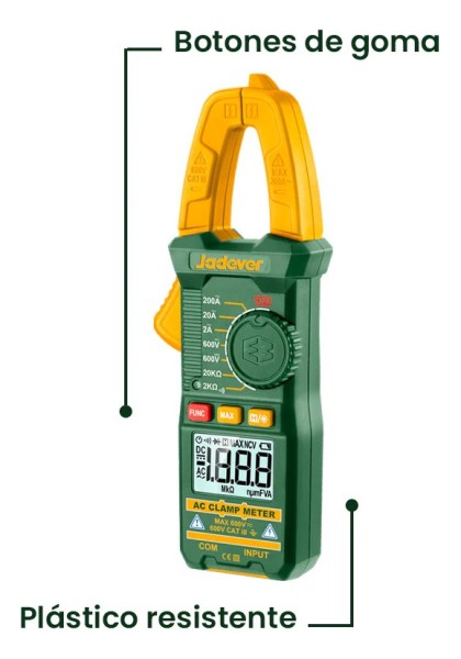 Pinza Amperimetrica Tester 200a Jadever Jddm6501 - Imagen 3