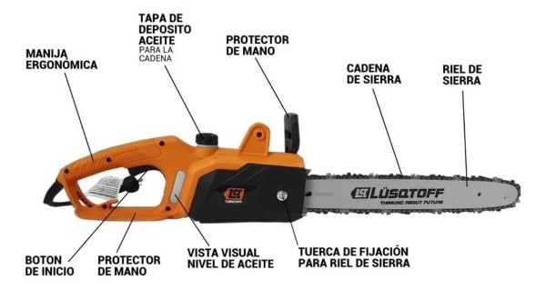 Motosierra Electrica Electrosierra Lusqtoff 2000w Espada 16 - Imagen 5