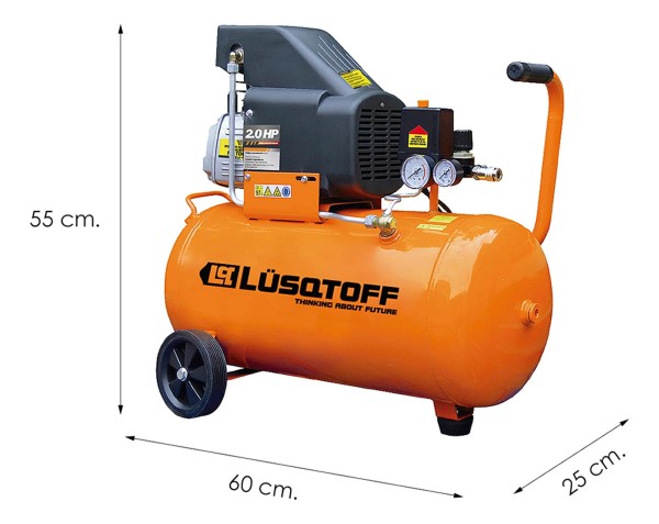 Compresor De Aire Eléctrico Portátil 50l Lüsqtoff Lc-2550bk - Imagen 2
