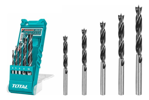 Juego Mechas Brocas Para Madera De 5 Piezas Total Tacsd7056
