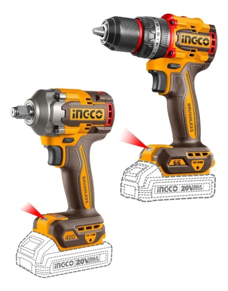 Set Atornillador Percutor + Llave De Impacto Ingco Ckli20275 - Imagen 5