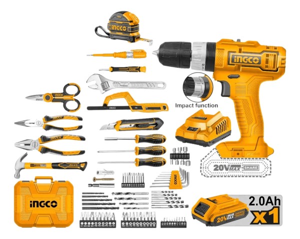 Kit Atornillador Percutor+ 165 Herramientas Hkthp11651 Ingco - Imagen 3