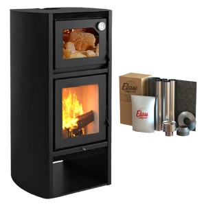 Calefactor Ecologico Leña Con Horno 1490gf + Kit Techo